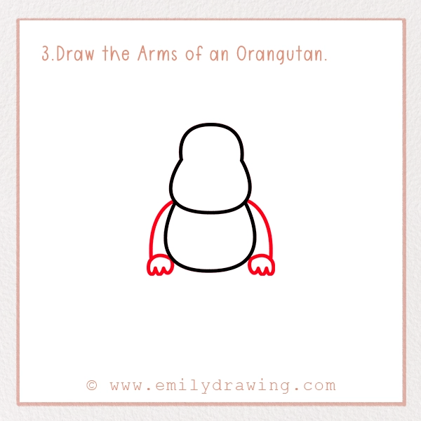 How to Draw an Orangutan - Step 3 - Draw the Arms of an Orangutan