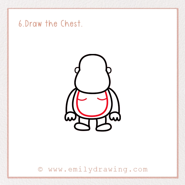 How to Draw an Orangutan - Step 6 - Draw the Chest