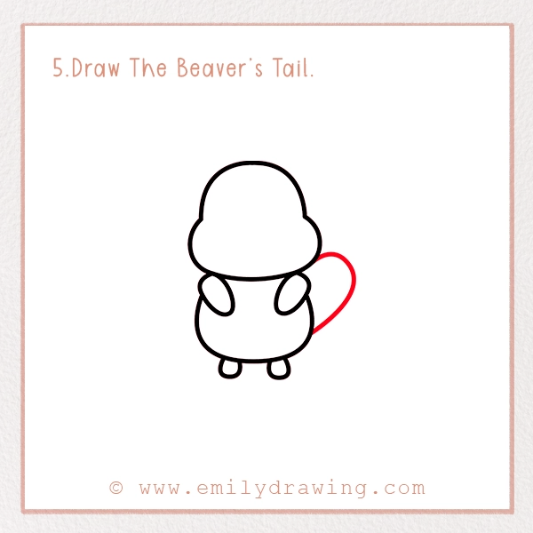 How to Draw a Beaver - Step 5 – Draw The Beaver’s Tail