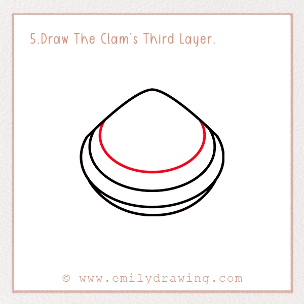 How to Draw a Clam - Step 5 – Draw The Clam’s Third Layer