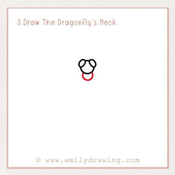 How to Draw a Dragonfly - Step 3 – Draw The Dragonfly’s Neck