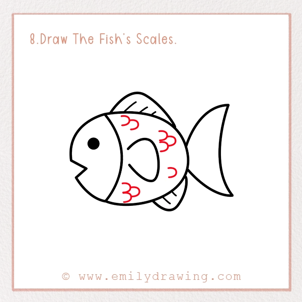 How to Draw a Fish - Step 8 – Draw The Fish’s Scales