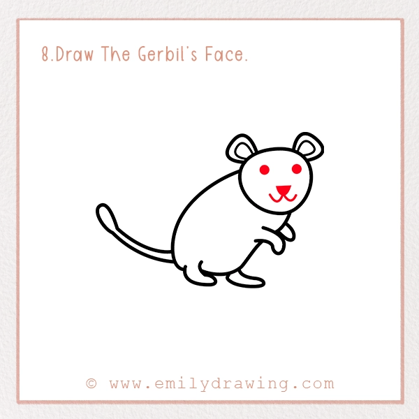 How to Draw a Gerbil - Step 8 – Draw The Gerbil’s Face