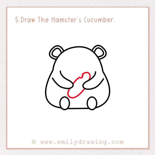 How to Draw a Hamster - Step 5 – Draw The Hamster’s Cucumber