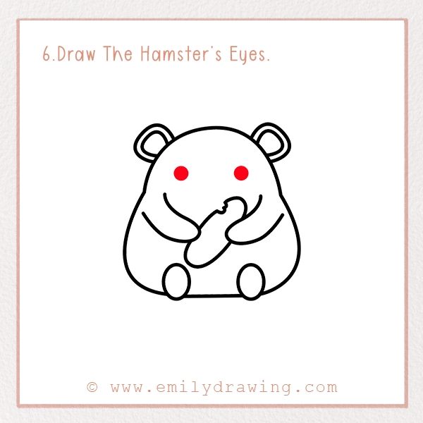 How to Draw a Hamster - Step 6 – Draw The Hamster’s Eyes