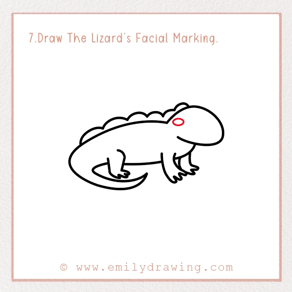 How to Draw a Lizard - Step 7 – Draw The Lizard’s Facial Marking