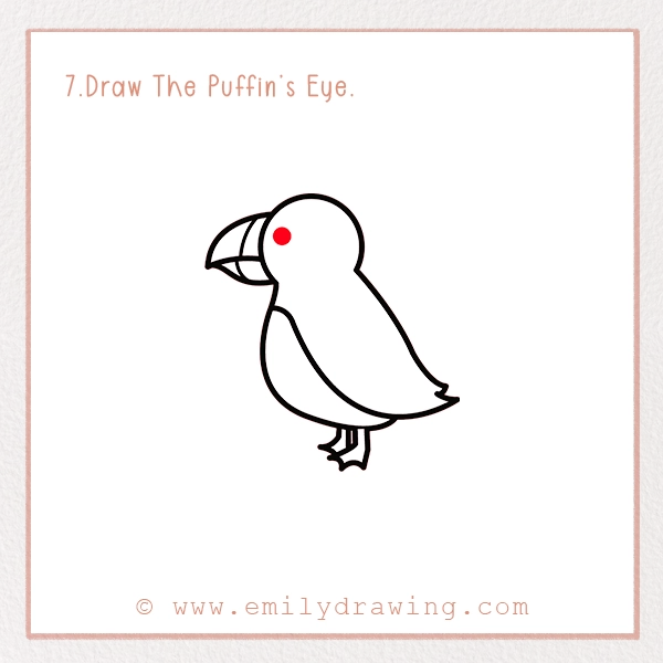 How to Draw a Puffin - Step 7 – Draw The Puffin’s Eye