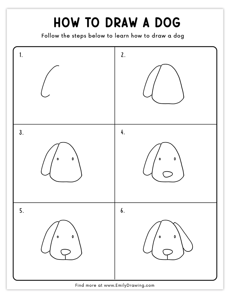 Follow this step-by-step guide to draw a simple puppy face. Perfect for kids and beginners!