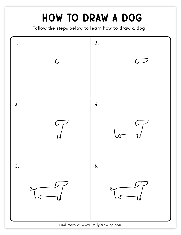 Easy step-by-step guide to draw a dachshund dog. Great for beginners and kids!