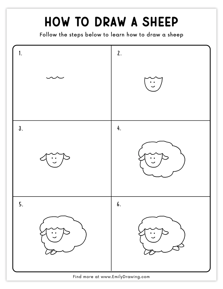 Follow this simple step-by-step tutorial to draw a sheep with ease, ideal for kids and beginner artists.