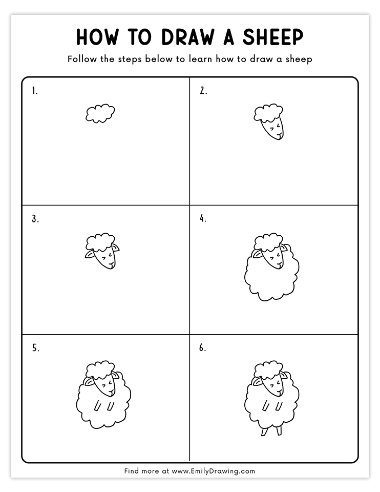 Learn to draw a fluffy sheep step by step with this easy guide, perfect for beginners and kids.