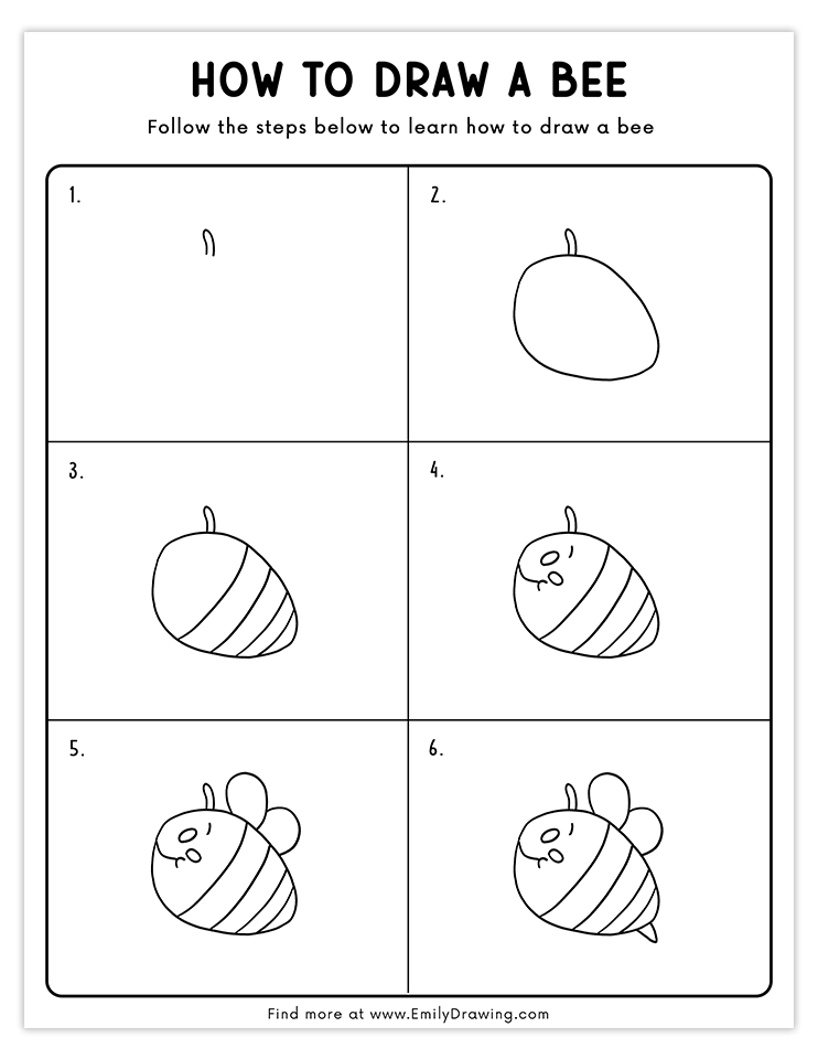 Learn to draw a simple and adorable bee in six steps.