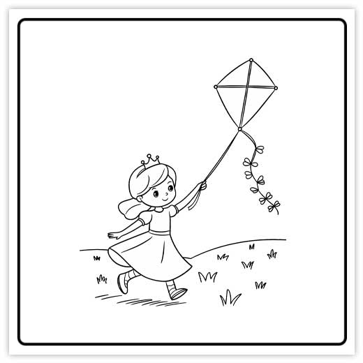 Kite coloring page featured photo