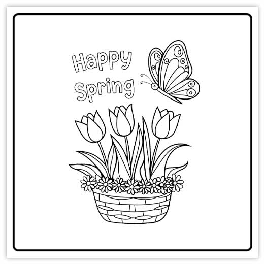 spring coloring page featured photo